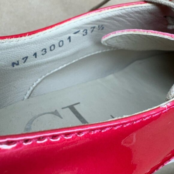 AGL Candy Apple Red Patent Leather Lace-Up Oxfords. Size EU 37.5 - Picture 7 of 7